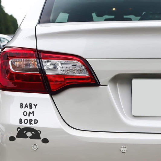 Klistremerke med tittende bjørn til bil, svart vinyl dekorasjon.