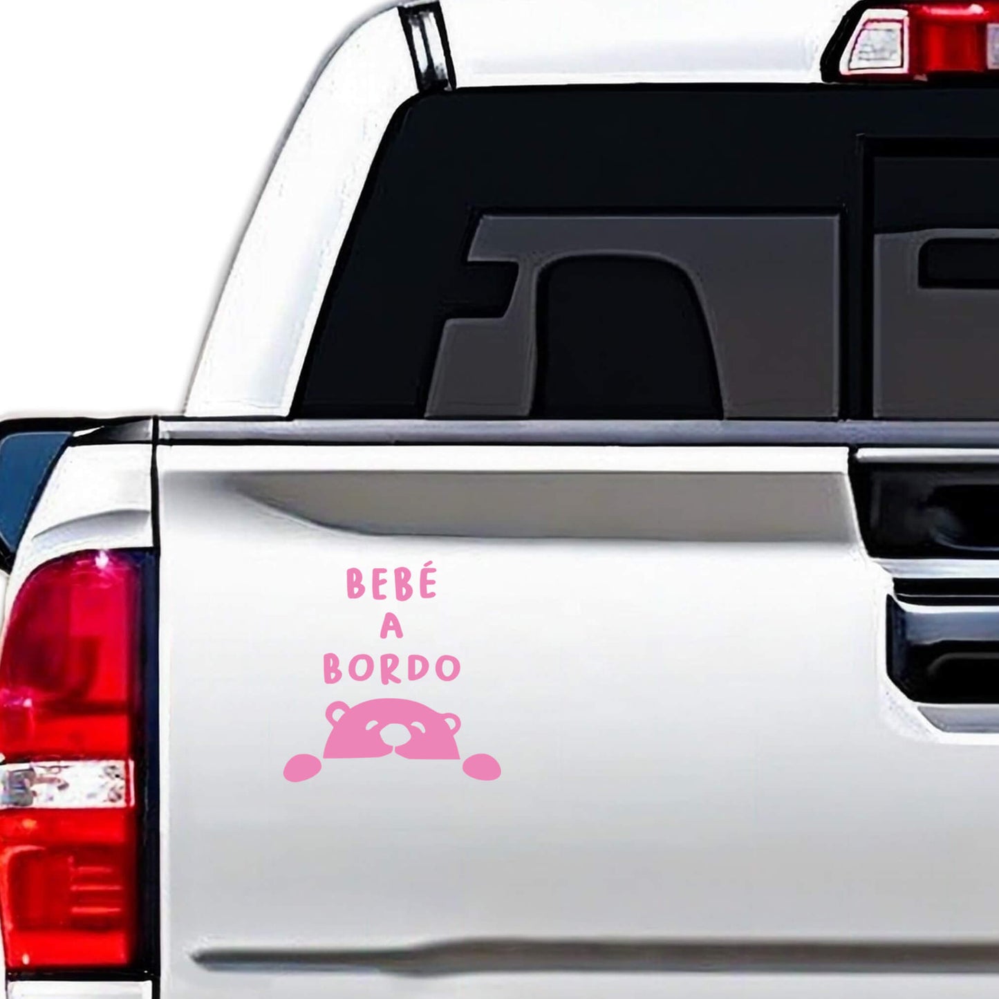 Calcomanía oso bebé rosa, regalo ideal para padres y recién nacidos.